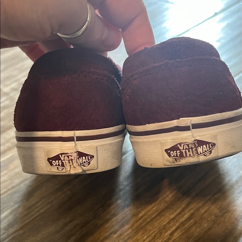 Vans Women’s Maroon Burgundy Slip-On Croc Shoes - Size 7.5 | Cush and Comfy - Picture 3 of 10